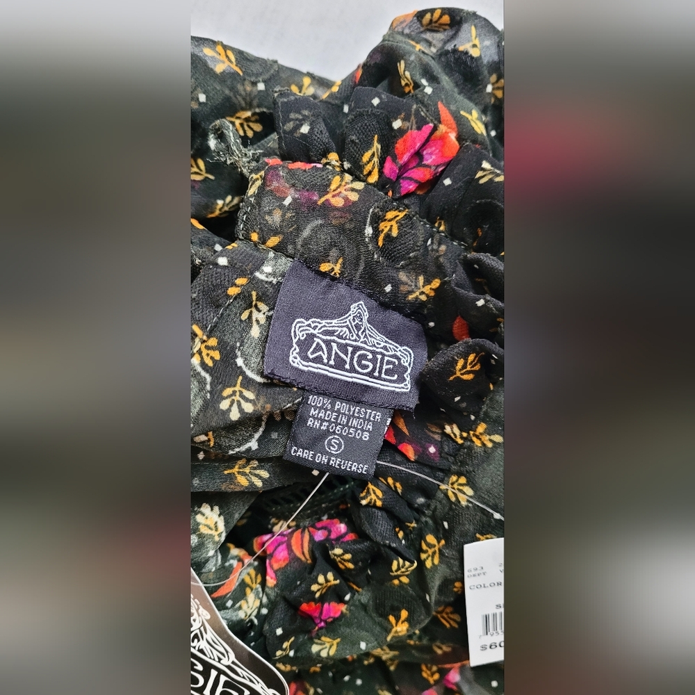 NWT!Spring Boho Sheer Textured Elegant High-Neck Women's Floral Midi Dress Small - Picture 10 of 17
